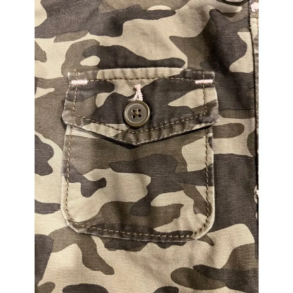 Girls Size M (7/8) Army Jacket and Red Flower Romper